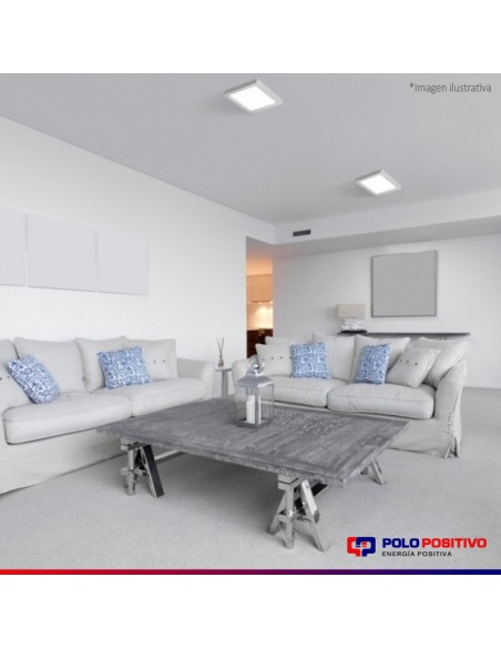 PLAFON LED CUADRADO 18W LUZ FRIA 6000K  BLANCO