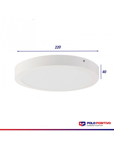PLAFON LED REDONDO 18W LUZ FRIA 6000K  BLANCO
