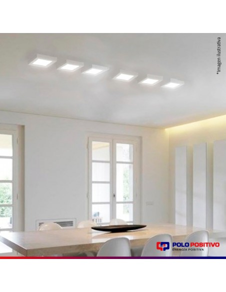PLAFON LED CUADRADO 12W LUZ CALIDA 3000K BLANCO