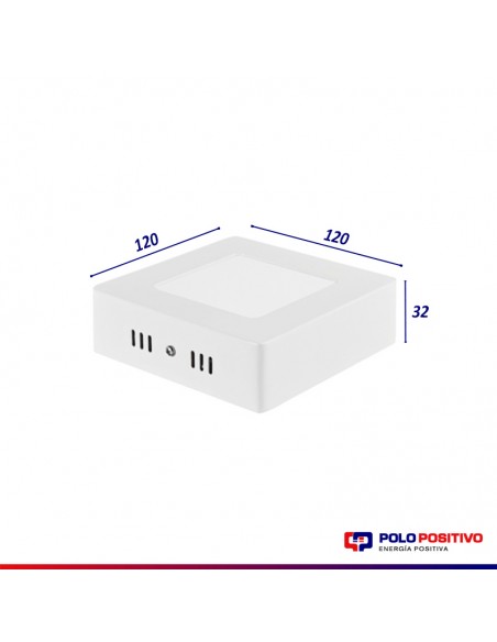 PLAFON LED 6W APLICAR PANEL LUZ CALIDA CUADRADO BLANCO