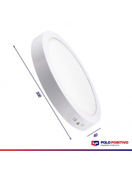 PLAFON LED REDONDO 24W LUZ CALIDA 3000K BLANCO