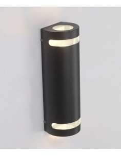 APLIQUE BIDIRECCIONAL SEMICIRC 2 LUCES GU10 NEGRO C/ LUCERA