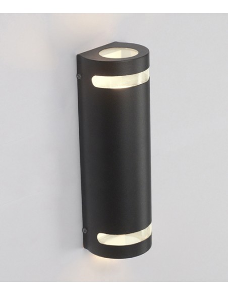 APLIQUE BIDIRECCIONAL SEMICIRC 2 LUCES GU10 NEGRO C/ LUCERA