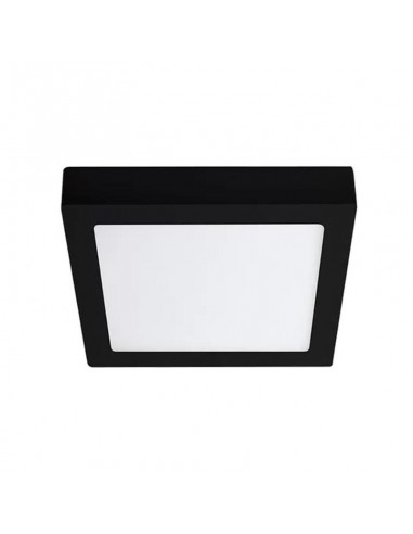 PLAFON LED CUADRADO NEGRO 18W LUZ CALIDA