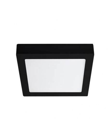PLAFON LED CUADRADO NEGRO 18W LUZ CALIDA