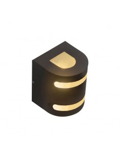 APLIQUE BIDIRECCIONAL CURVO 2 LUCES GU10 NEGRO C/ LUCERA