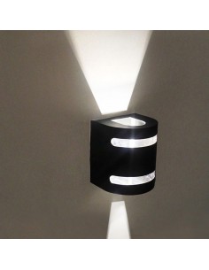 APLIQUE BIDIRECCIONAL CURVO 2 LUCES GU10 NEGRO C/ LUCERA 2