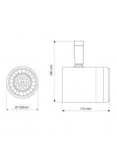CABEZAL AR111 CILINDRICO ALUMINIO BLANCO TEXT 3010 2