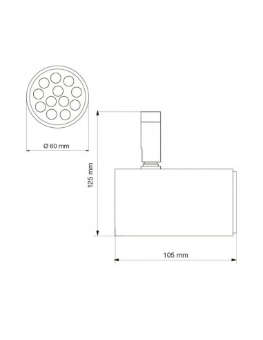 CABEZAL DICRO CILINDRICO 3009 NEGRO TEXT ALUMINIO