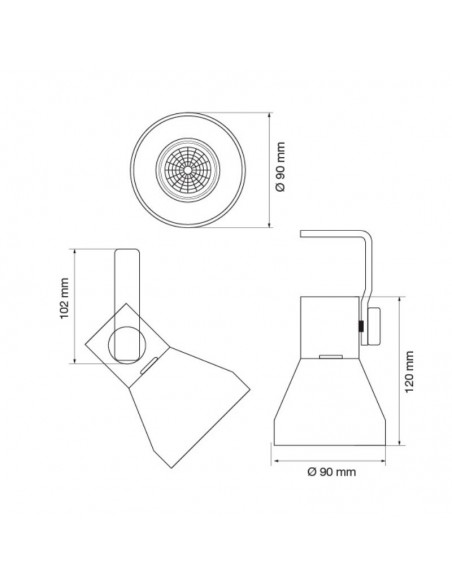 CABEZAL DICRO ALUMINIO NEGRO TEXT 3004