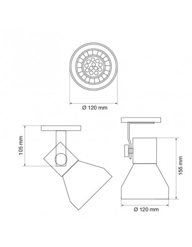 CABEZAL AR111 ALUMINIO NEGRO TEXT 4007