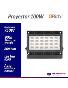 PROYECTOR LED RICHI 100W LUZ DIA 220V IP65 EXTERIOR 2