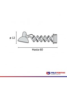 APLIQUE PARED CLASSIC E27 BLANCO EXTENSIBLE LARGO 60CM 2