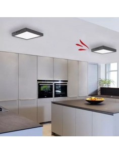 PLAFON LED CUADRADO NEGRO 12W LUZ FRIA 2