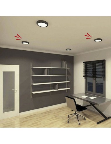 PLAFON LED REDONDO NEGRO 18W  LUZ FRIA