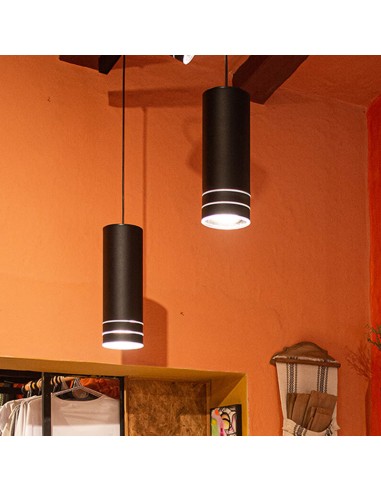 PLAFON AR111 1 LUZ ARO LARGO NEGRO