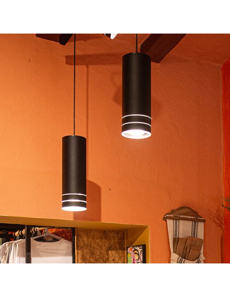 PLAFON AR111 1 LUZ ARO LARGO NEGRO