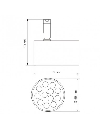 CABEZAL DICRO CILINDRICO 3002  NEGRO TEXT