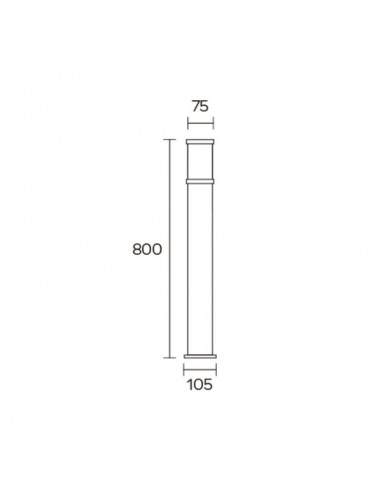 FAROLA ALUMINIO 2400 E27 NEGRO 80CM