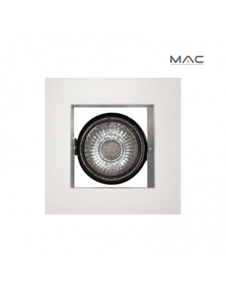 SPOT EMBUTIR DICRO MOVIL CUADRADO CON ARO 9X9 BLANCO TEXT