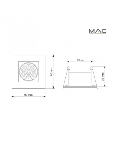 SPOT EMBUTIR BIPIN CUADRADO C/VIDRIO 9X9 G9...