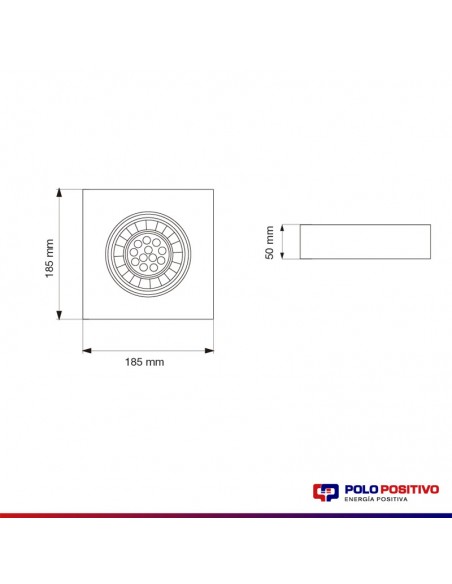 SPOT SEMI EMBUTIR AR111 MOVIL CUADRADO NEGRO TEXT