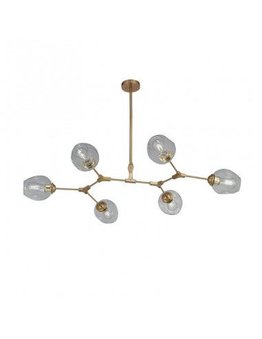 COLGANTE PARANA 6 LUCES BRONCE TRASNP E27