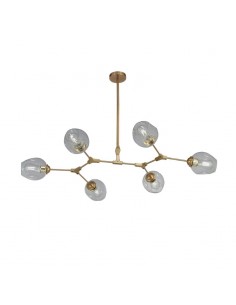 COLGANTE PARANA 6 LUCES BRONCE TRANSPARENTE E27