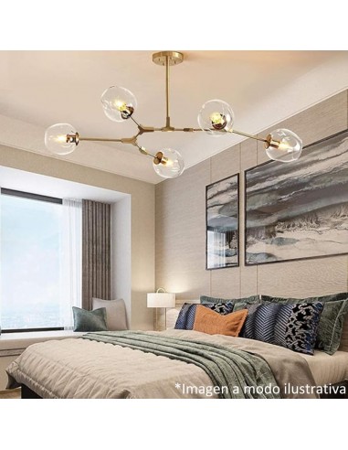 COLGANTE PARANA 6 LUCES BRONCE TRANSPARENTE E27