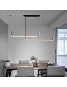 COLGANTE LED BOB 42W 3000K LUZ CALIDA 120CM NEGRO 2