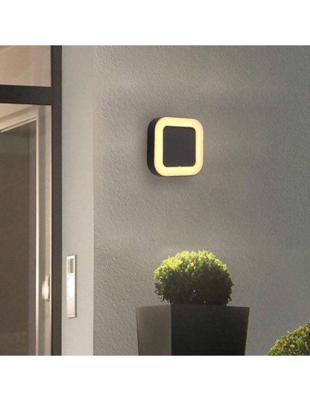 APLIQUE WILLY I CUADRADO LED 9W LUZ CALIDA 3000K NEGRO 20CM