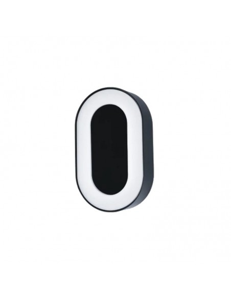 APLIQUE WILLY II OVAL LED 9W LUZ CALIDA 3000K NEGRO 12X20CM