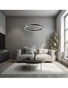 COLGANTE LED BI 80W 80CM 3000K LUZ CALIDA NEGRO 2