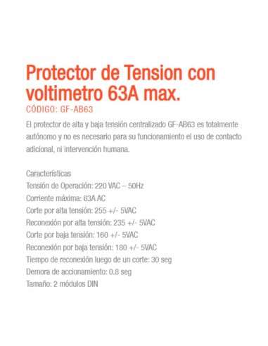 PROTECTOR TENSION DIN MONO GRALF C/VOLT. FIJO