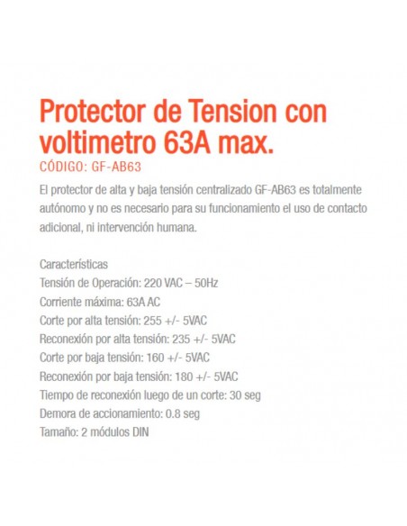 PROTECTOR TENSION DIN MONO GRALF C/VOLT. FIJO