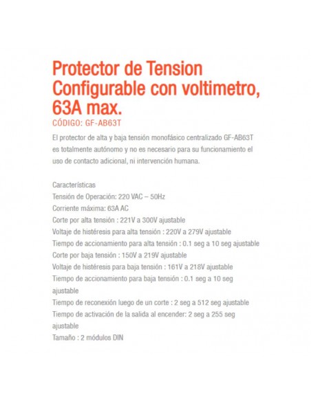 PROTECTOR TENSION DIN MONO GRALF C/VOLT. CONF.(GF-AT