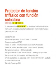 PROTECTOR TENSION DIN TRIFASICO GRALF SELECTOR 2