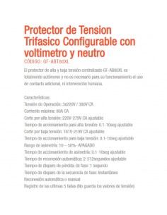 PROTECTOR TENSION DIN TRIFASICO GRALF C/VOLT. 80A 4 MOD 2