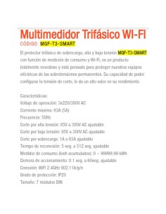 MEDIDOR TRIFASICO DIGITAL 63A 7 MOD WIFI SMART GRALF 2
