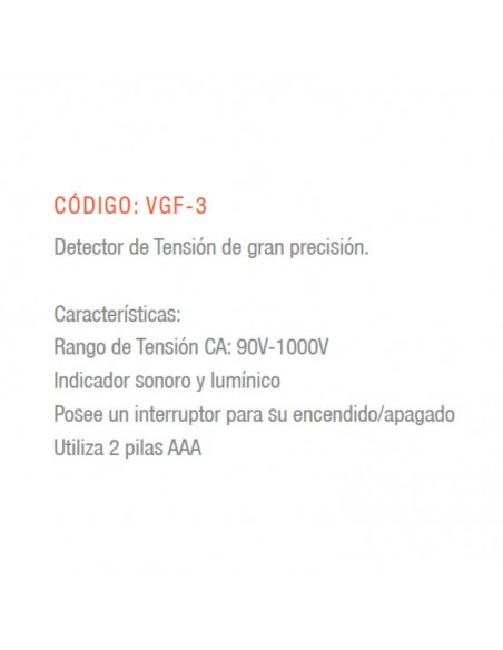 DETECTOR TENSION LAPIZ LUZ C/ SONIDO GRALF