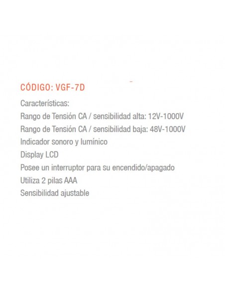 DETECTOR TENSION LAPIZ LUZ C/ SONIDO GRALF C/SENSIB