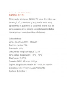 INTERRUPTOR SWITCH SMART WIFI GRALF 10A 1 SALIDA 2