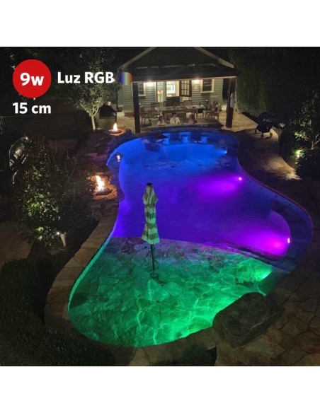 ARTEFACTO PARA PILETA MEDUS 15CMS ABS  9W LED RGB