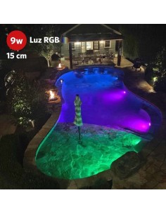 ARTEFACTO PARA PILETA MEDUS 15CMS ACERO INOX  9W LED RGB 2