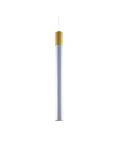 COLGANTE TUBO GEO CANALS BLANCO MADERA GU10 45CM 2