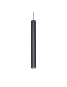 COLGANTE TUBO CANALS 1 LUZ GU10 NEGRO TEXTURADO 50CM