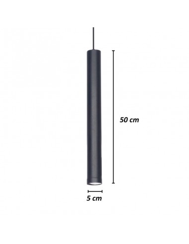 COLGANTE TUBO CANALS 1 LUZ GU10 NEGRO TEXTURADO...