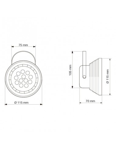 CABEZAL AR111 ESCALONADO PLATIL
