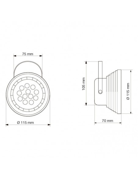 CABEZAL AR111 ESCALONADO PLATIL