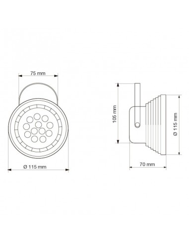 CABEZAL AR111 ESCALONADO GRIS ALUMAT